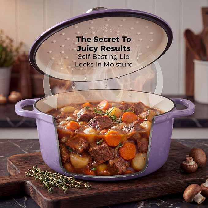 Zulay Kitchen 6 Quart Enameled Cast Iron Dutch Oven Pot - Image 4