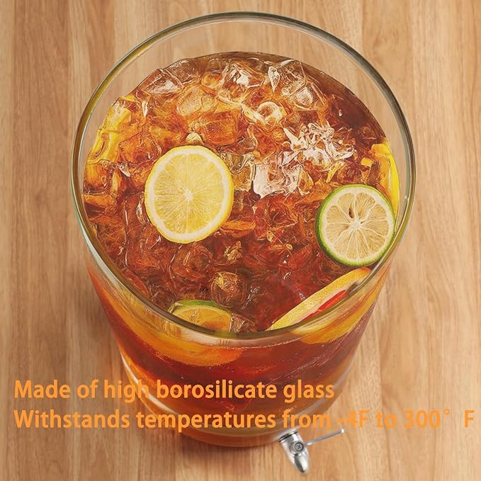 Beverage Dispenser, 4.1 Gallon Glass Drink Dispenser - Image 8