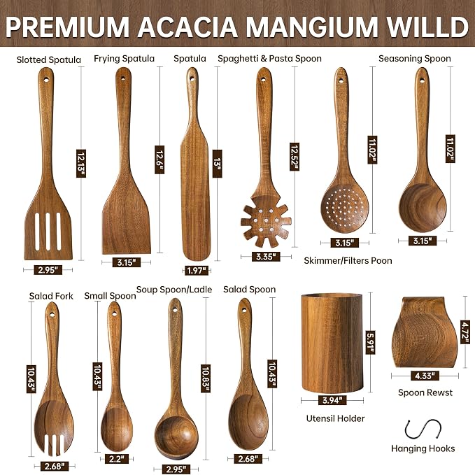 Wooden Utensil Set 12 PCS - Image 8