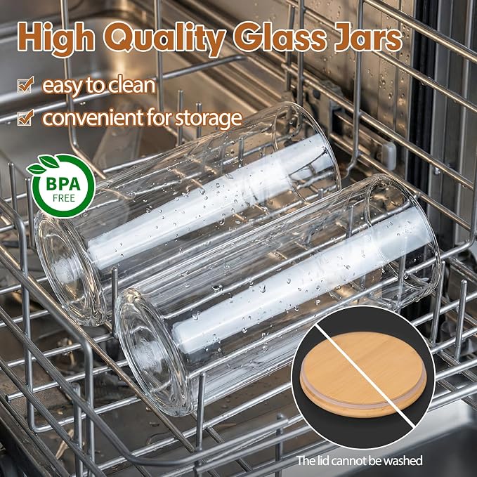 Moretoes 3 Pack 2qt Round Glass Storage Containers - Image 4