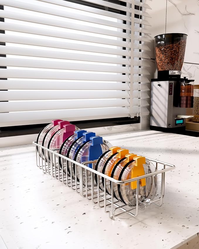 YQh 2Pack tumbler lid organizer, lid holders inside cabinet, mason jar lid - Image 3
