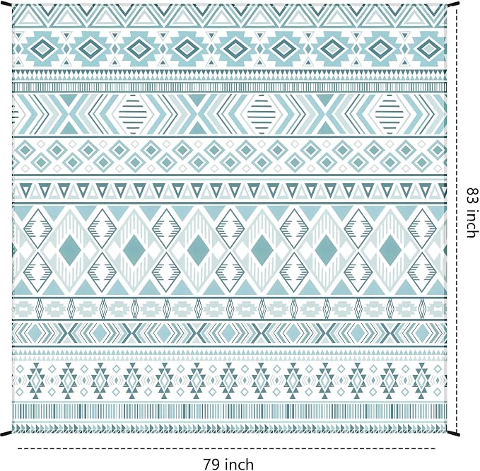 WIWIGO Beach Blanket Waterproof Sandproof Beach Mat 79" X 83"/10'x9'for 2-8 - Image 2