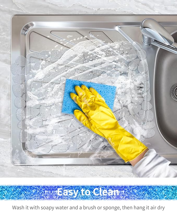 Bligli Pebble Sink Mat for Stainless Steel/Ceramic Sinks, PVC Eco-Friendly Sink - Image 4