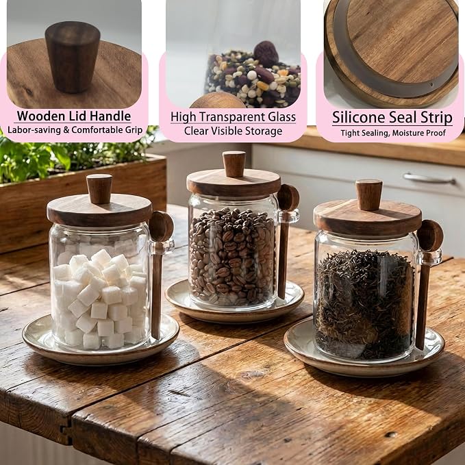 Set of 3 Glass Jars Containers - Image 5