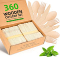 Disposable Wooden Utensils Set, Compostable Utensils, Disposable Cutlery by FEHHTOEco-friendlyLiving