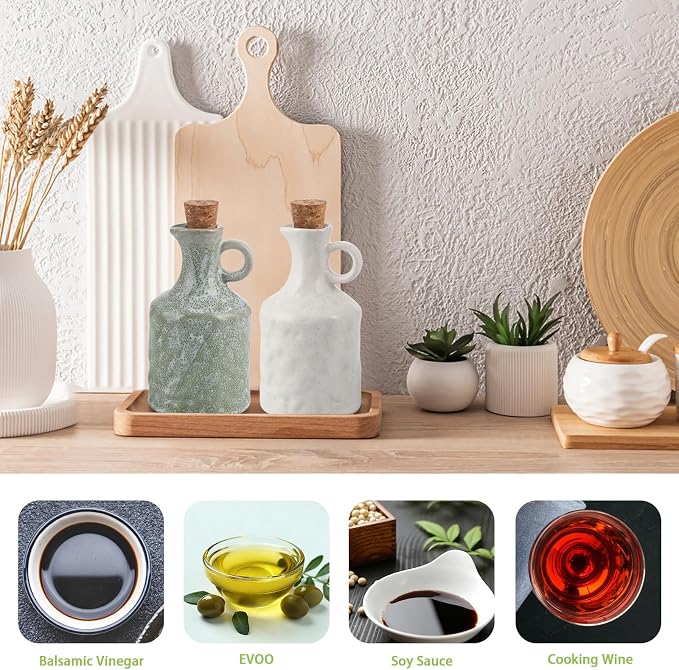 MDLUU Ceramic Olive Oil Vinegar Dispenser Bottle - Image 6