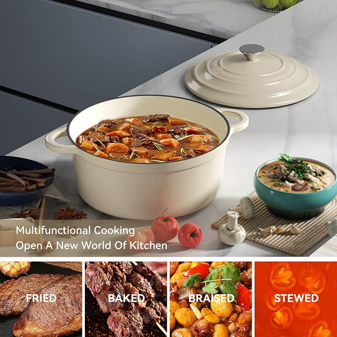 Miereirl 4.5 Quart Enameled Dutch Oven Pot - Image 6