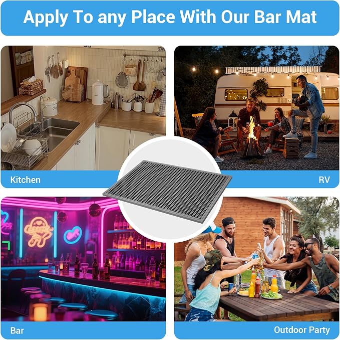 ZJWZLG Bar Mat - Premium 18"X12" Rubber Bar Mats - Image 7