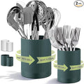 HOMQUEN 360° Rotating Utensil Holder, 6.3''+4.7'' Plastic Kitchen Utensil Holder by HOMQUEN