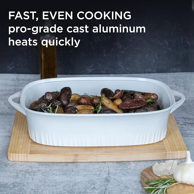 CorningWare QuickHeat 5.7-QT Cast Aluminum Roaster - Image 3