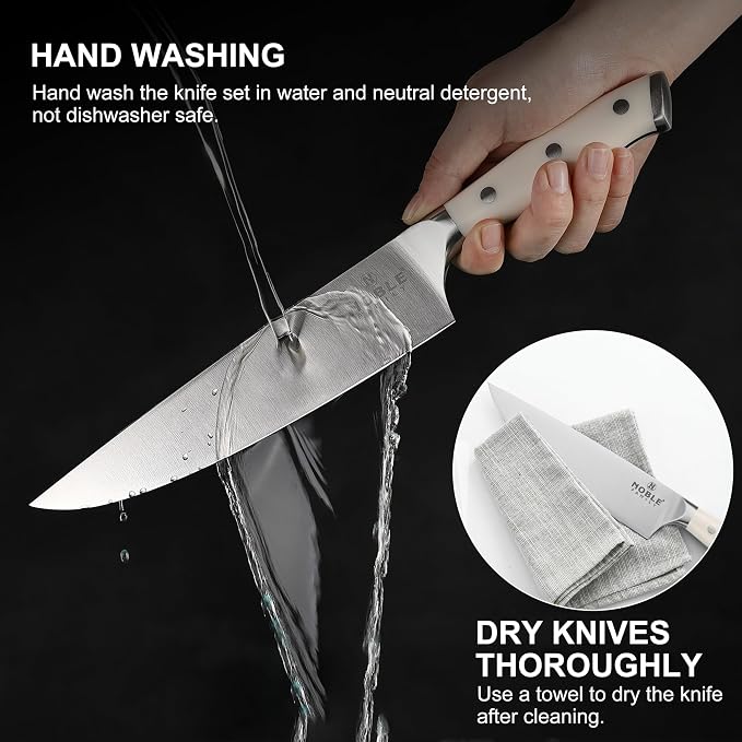 N NOBLE FAMILY In-drawer Knife Block Set, Chopping Knives Set, Stainless Steel - Image 7
