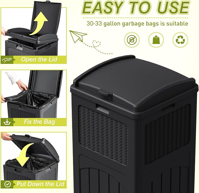 Greesum 33 Gallon Outdoor Trash Can - Image 5