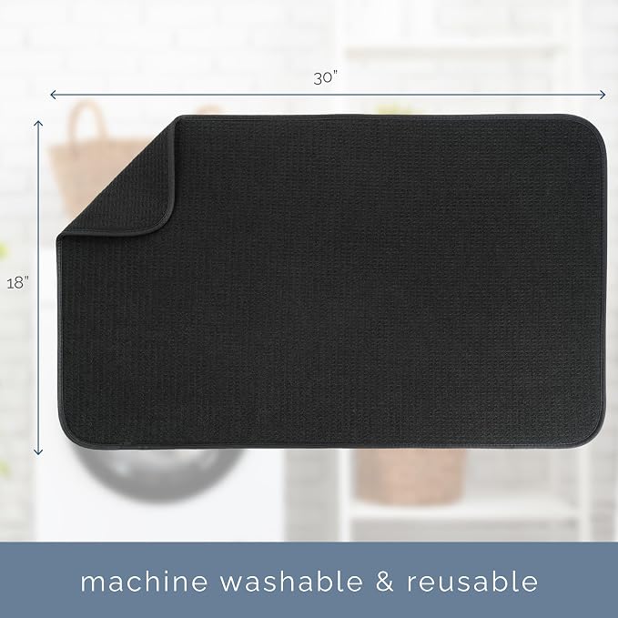 S&T INC. Dish Drying Mat Jumbo, 18” x 30”, Absorbent Microfiber Kitchen Counter - Image 6