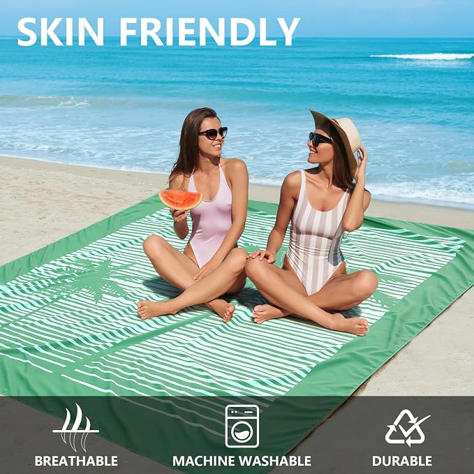 HIHOHO Beach Blanket Waterproof Sandproof Extra Large Beach Mat 79" X - Image 3