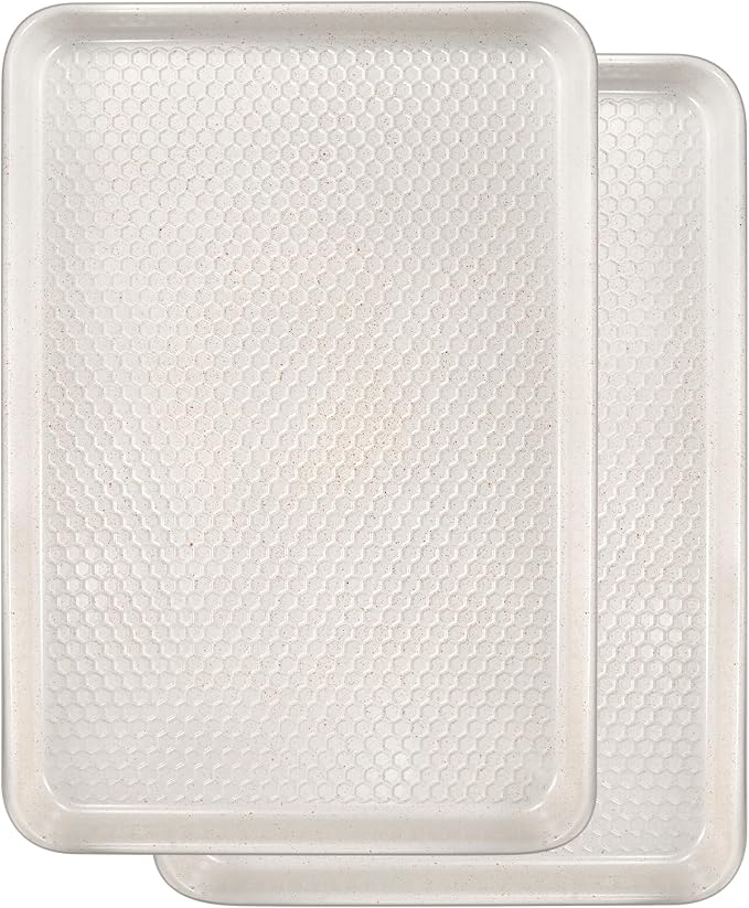 Wildone Baking Sheet Pan Set, Honeycomb Embossed Nonstick Baking Sheet 15x10 In by Wildone