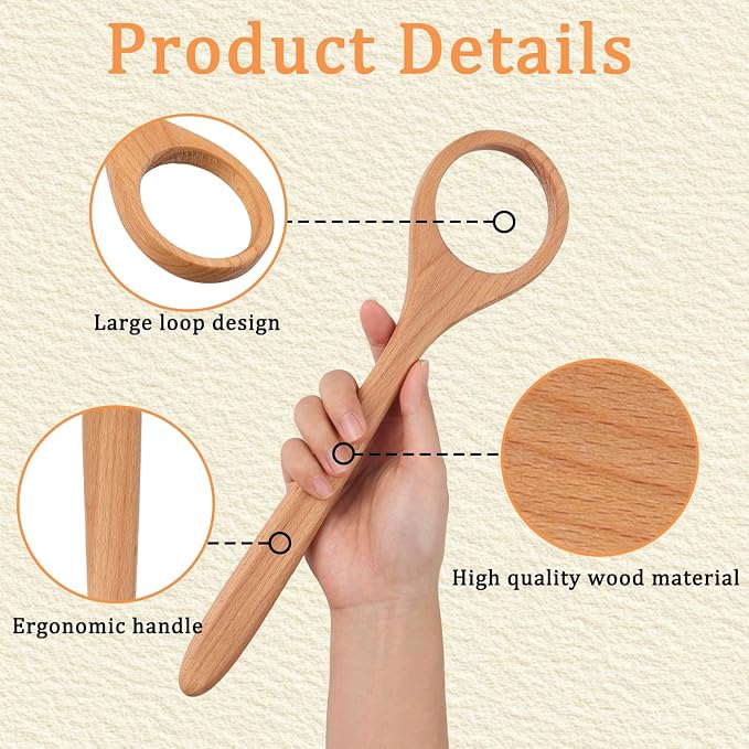 Danish Dough Whisk, Wooden Bread Whisking Tool - Image 3