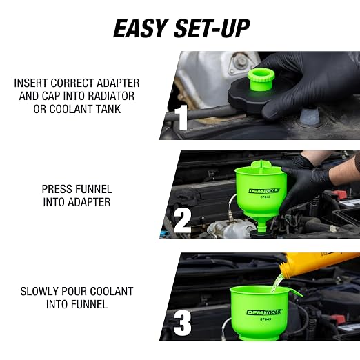 OEMTOOLS 87043 No-Spill Professional Quality Coolant Funnel Kit, Easily Fill - Image 8