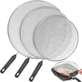 3 Pcs Splatter Guard with Handle Stainless Steel Mesh Splatter Screen by Tcwhniev