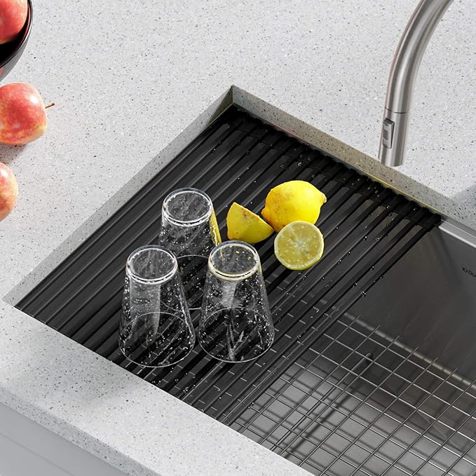 Kraus Multipurpose Workstation Sink Roll-Up Dish Drying Rack, Colander and - Image 2