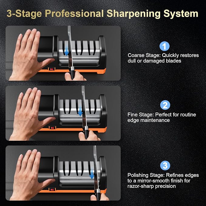 Knife Sharpener Electric for Kitchen Knives, - Image 7