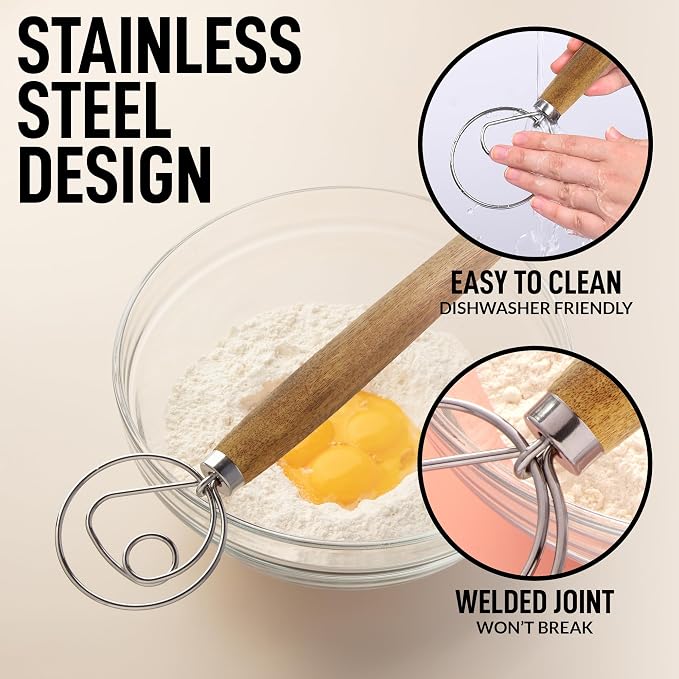 Zulay Kitchen 13-Inch Danish Dough Whisk - Image 7