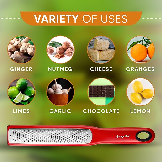 Spring Chef Premium Red Lemon Zester Grater - Image 5