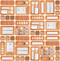 A-LUGEI【】【5 Size】Tool Box Organizer Tray Divider Set, 【Orange】 Desk by A-LUGEI