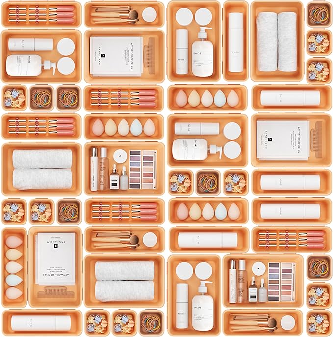 A-LUGEI【】【5 Size】Tool Box Organizer Tray Divider Set, 【Orange】 Desk by A-LUGEI