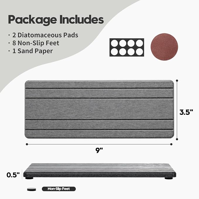 Razborci 2PCS Diatomite Quick Stone Drying Tray Mat - Image 4