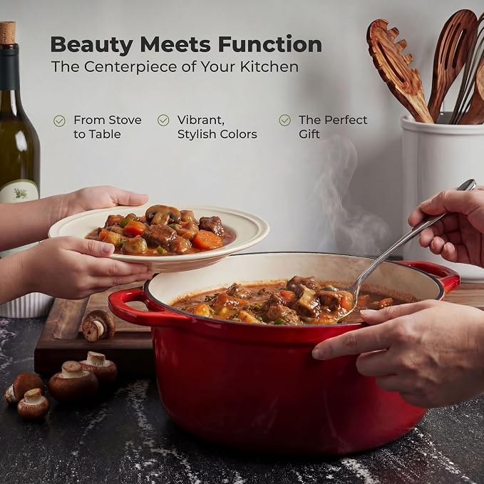 Zulay Kitchen 5 Quart Enameled Cast Iron Dutch Oven Pot - Image 7