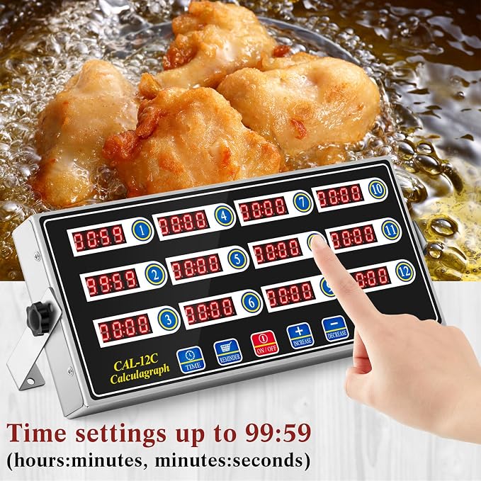 Relaxweex 1 Pack Commercial 12 Channel Digital Kitchen Timer, Wall Mount or - Image 5