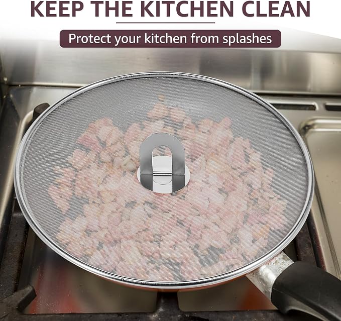 3 Pcs Splatter Guard Stainless Steel Frying Pan Splatter Screen Splash Proof - Image 7