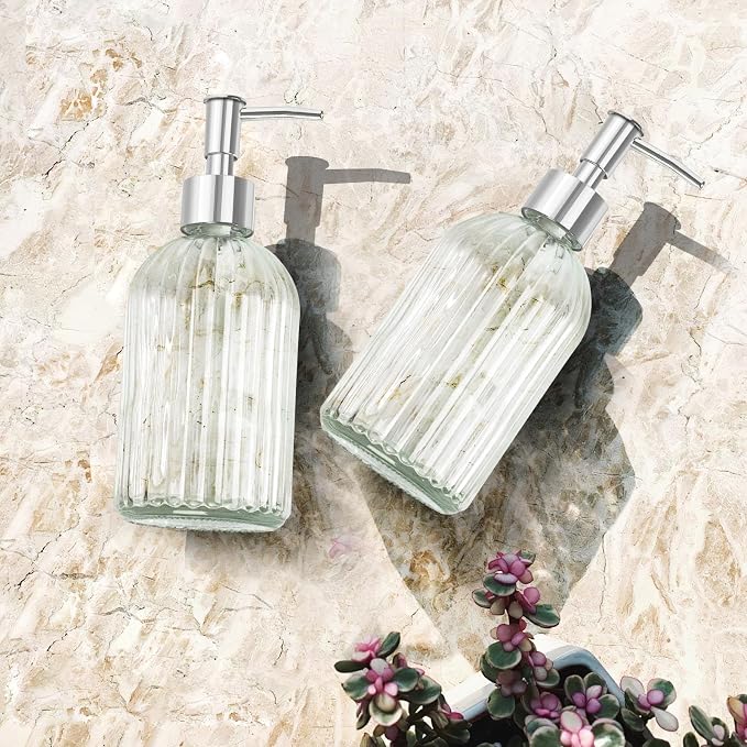 Glass Soap Dispenser with Plastic Pump, Hand Soap Dispenser - Image 6