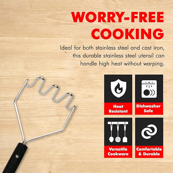 Chef Craft Select Sturdy Masher, 11 inch, Stainless Steel - Image 3