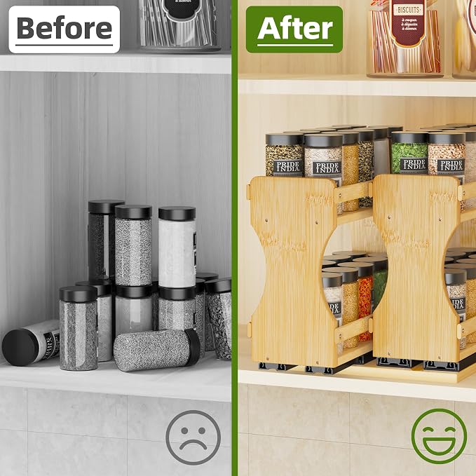 BAMEOS Pull Out Spice Rack Organizer - Image 2