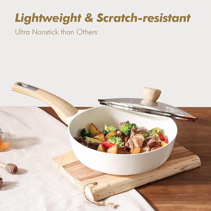 SENSARTE Ceramic Cookware Sets, Pots and Pans Set Non stick, Granite Induction - Image 7