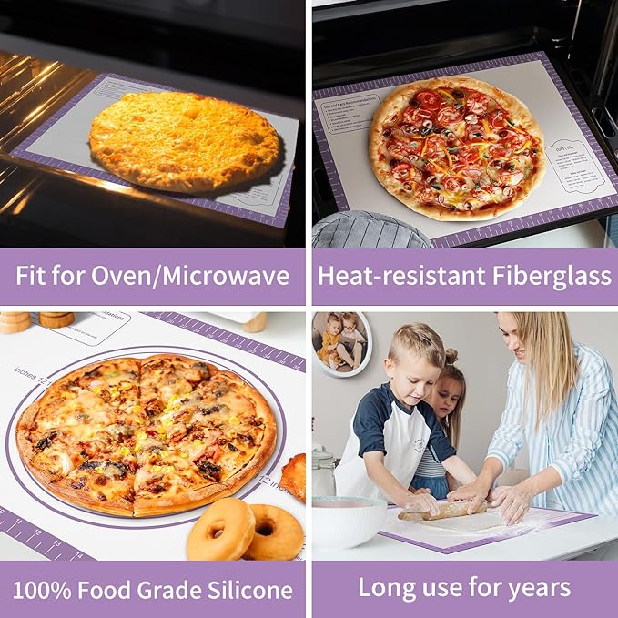 Non Stick Silicone Pastry Mat for Dough Rolling, Extra Large Silicone Baking Mat - Image 2