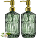 JASAI 2Pack 18Oz Green Glass Soap Dispenser by JASAIHOME