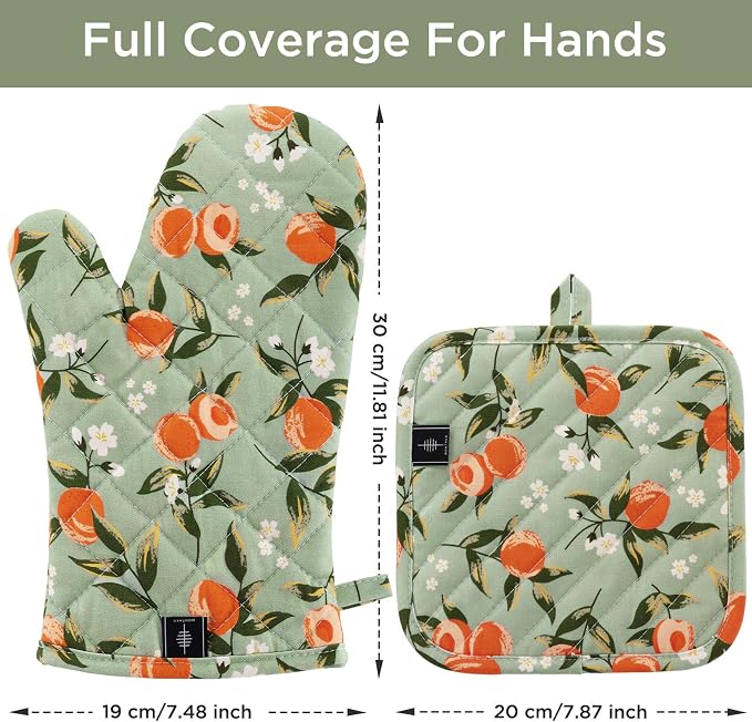 BONTHEE Oven Gloves Heat Resistant Potholder Set Oven Gloves - Image 2