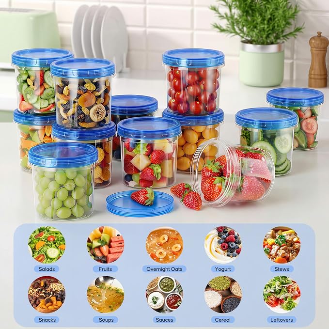 6 Pack-24 OZ Freezer Storage Containers Set, Small Plastic Containers - Image 2