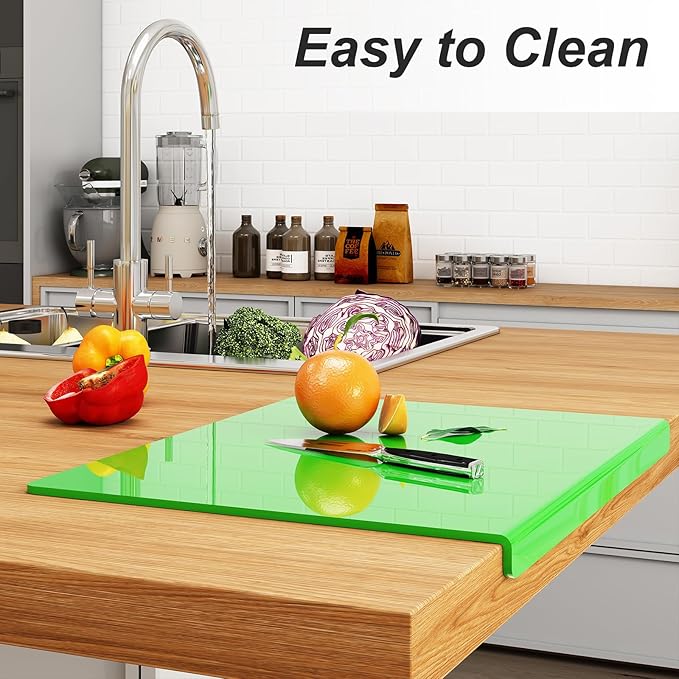 JJL Acrylic Cutting Board with Counter Lip, 16 x 12.5 Inches, and Vegetables - Image 4