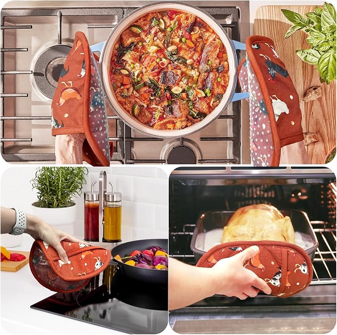 Pot Holders Set of 2 with Transparent Clear Silicone Shell and Nice Dog Flower - Image 4
