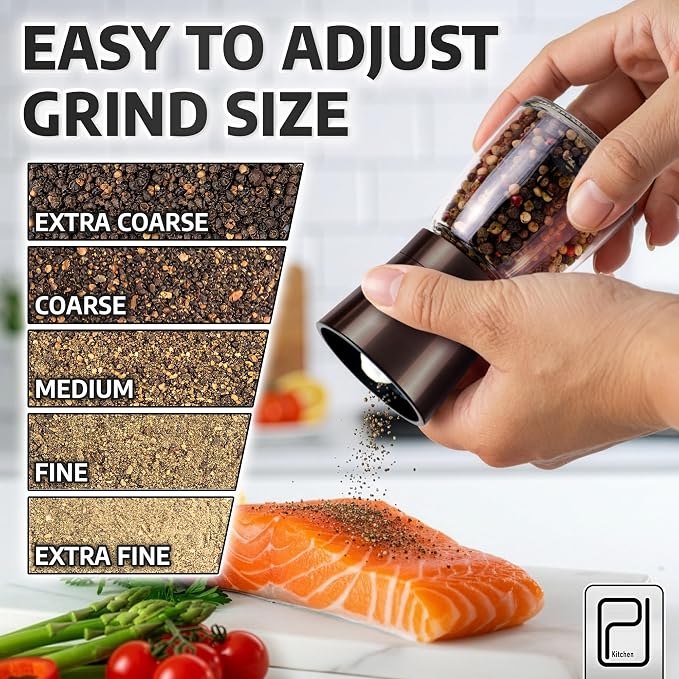 Premium Salt and Pepper Grinder Set - 5 oz - Image 6