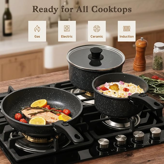 SODAY 15Pcs Pots and Pans Set Non Stick, Cookware Sets - Image 4