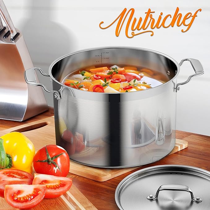 NutriChef 12-Quart Stainless Steel Stockpot - Image 2