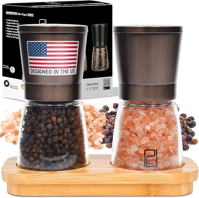 Premium Salt and Pepper Grinder Set - 5 oz by PJCKitchen