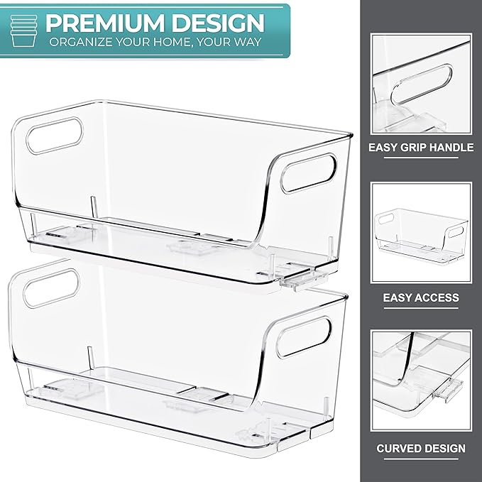 Sorbus Stackable Storage Bins Open Front, Pantry Bins - Image 4