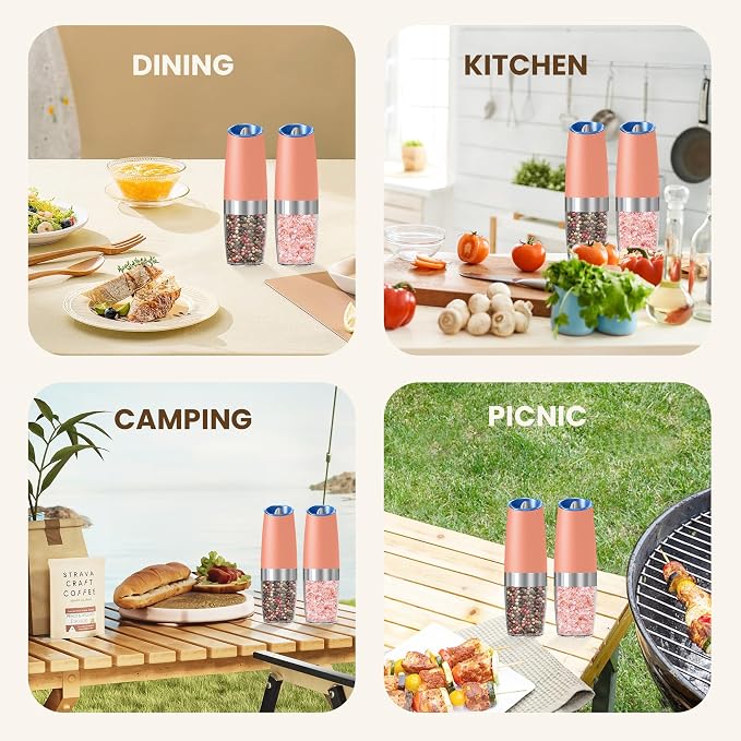 Gravity Electric Salt And Pepper Grinder Set, Automatic Salt And Pepper Grinder - Image 7