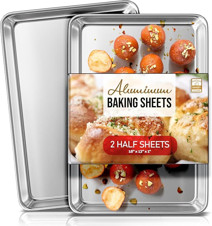 Eatex Aluminum Baking Sheet Set, 2 Pack Cookie Sheet Set, 18” x 13” Steel by Eatex