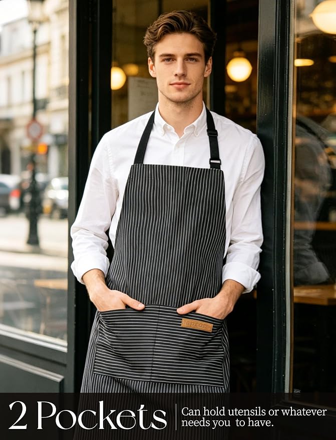 2 Pack Kitchen Cooking Aprons, Soft Aprons - Image 6